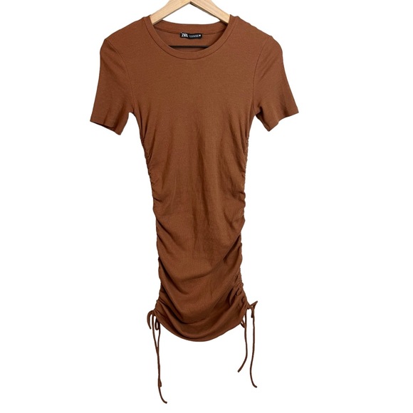 Zara Ruched Ribbed Dress - Picture 2 of 6
